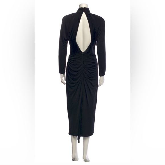 Vintage Casadei Neiman Marcus Beaded Open Back Black Dress size M - Picture 3 of 16